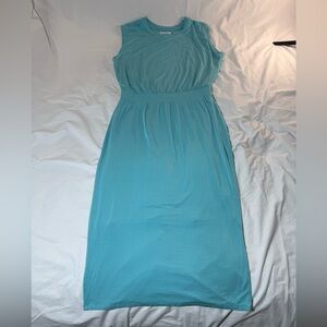 Athleta Sleeveless Aqua Midi Dress